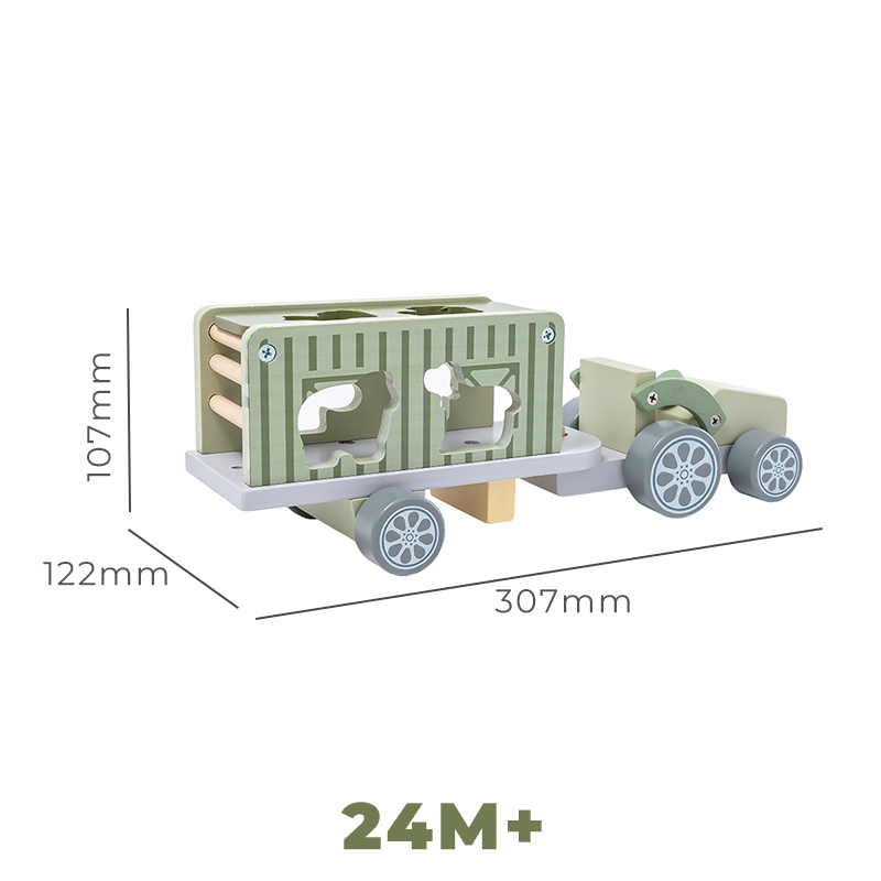 Children's wooden trailer toy